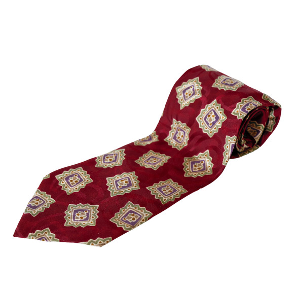 VTG 80s Valentino Italy Floral Mandilion Silk Tie 57" Retro Wedding Luxury Boho - Picture 1 of 16